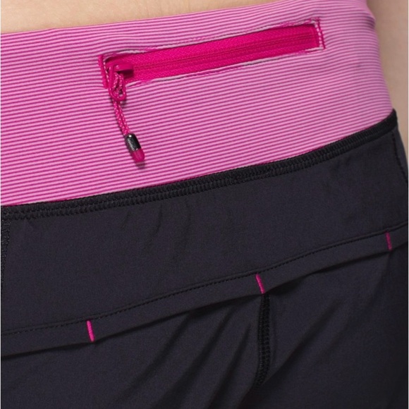 Rare Lululemon Run: Speed Short 4-Way Stretch 2014 Edition Black Magenta Size 6 - Picture 6 of 10